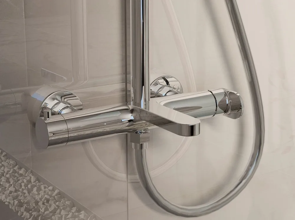 Душевая стойка Vincea Rondo VSFS-1R1CH с изливом, хром Sancos — официальный сайт