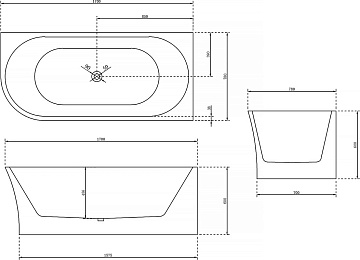 Акриловая ванна Abber 170x80 см, правая, AB9257-1.7 R