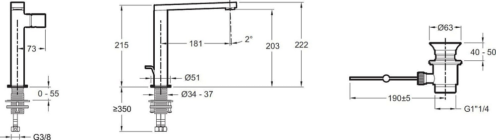 Смеситель для раковины Jacob Delafon Composed E73159-TT