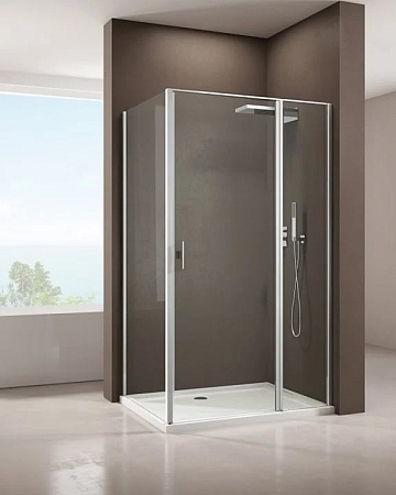 Душевой уголок Allen Brau Priority 100x80, профиль хром, стекло прозрачное