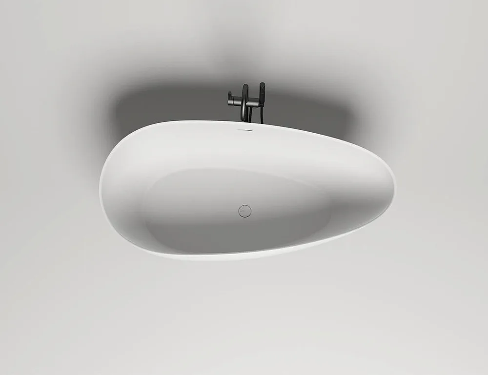 Ванна из искусственного камня Salini Paola In S-Stone 170x80 см, отдельностоящая, матовая белая, ова Sancos — официальный сайт