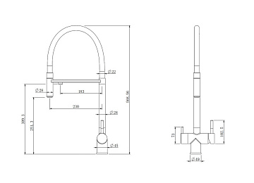 Смеситель для кухни Abber Wasser Kreis AF81141B, с гибким изливом, черный