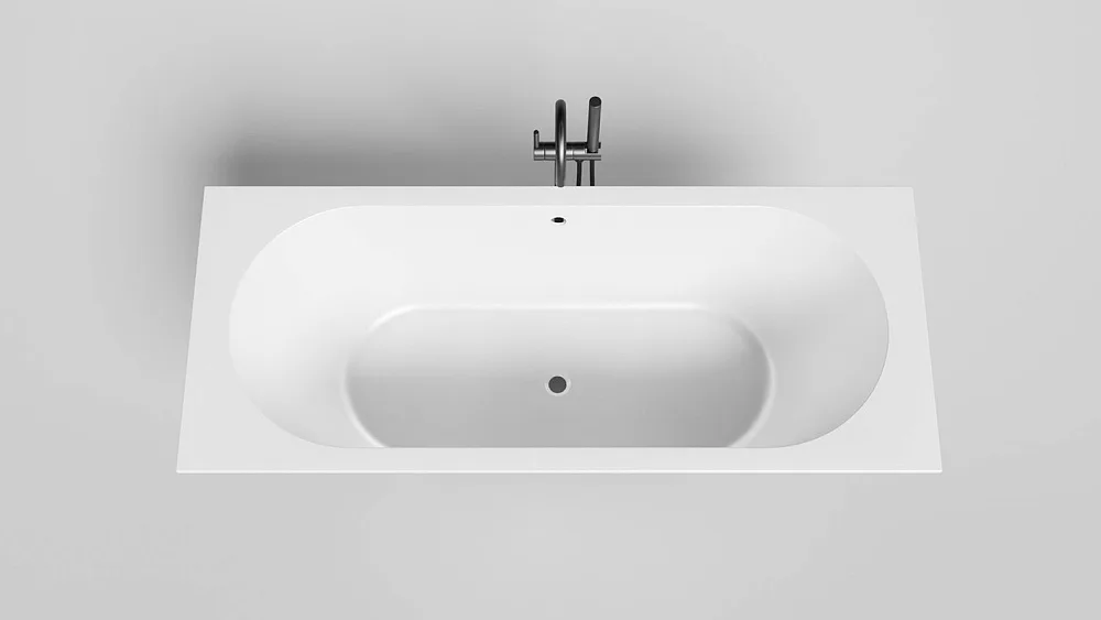Ванна из искусственного камня Salini Ornella Axis S-Sense 170x75 см, встраиваемая, матовая белая, на Sancos — официальный сайт