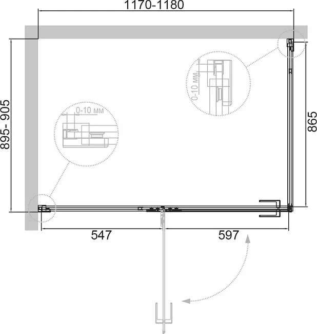 Душевой уголок Cezares Bellagio BELLAGIO-AH-1-120/90-C-NERO 120х90, черный Sancos — Оригинал