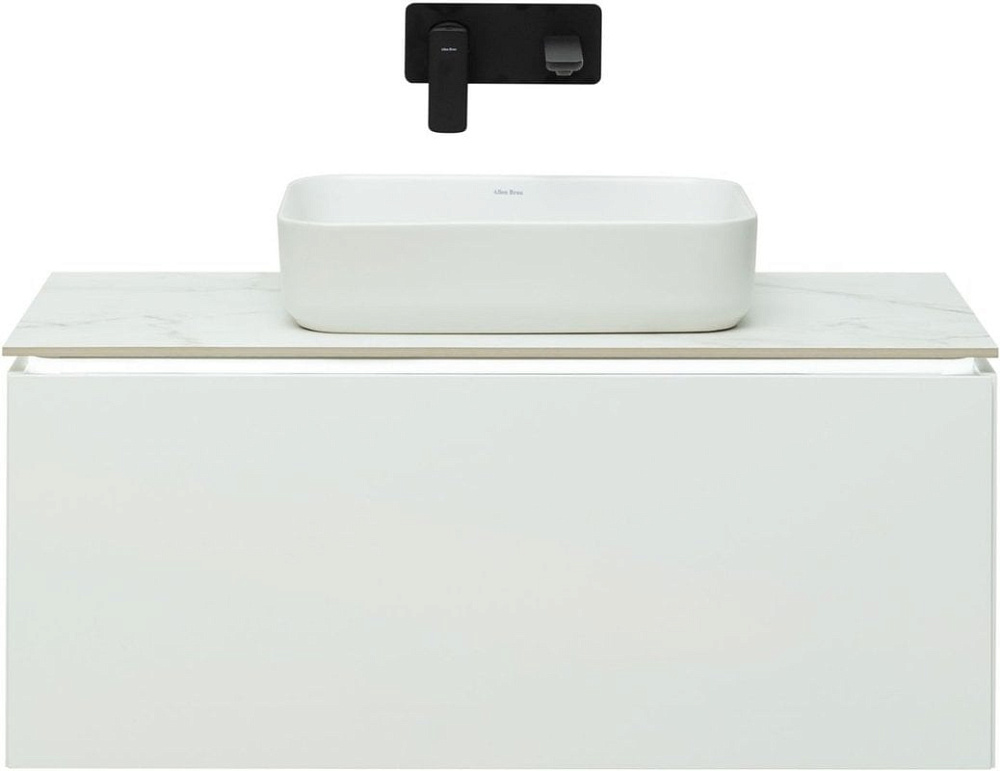 Тумба под раковину без столешницы Allen Brau Infinity 100 1+1, подвесная, белый матовый