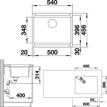 Мойка кухонная Blanco Etagon 500-U 525155 черная