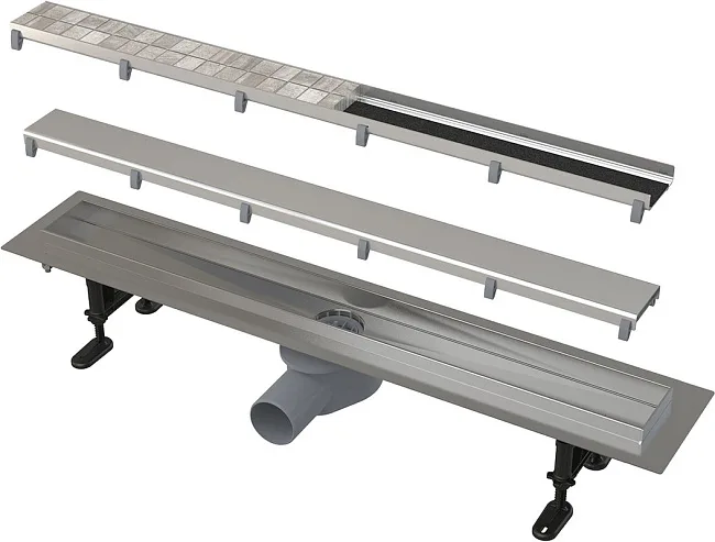 Душевой трап (лоток) AlcaPlast APZ13-DOUBLE9-950 с решеткой и опорами, 95 см Sancos — Оригинал