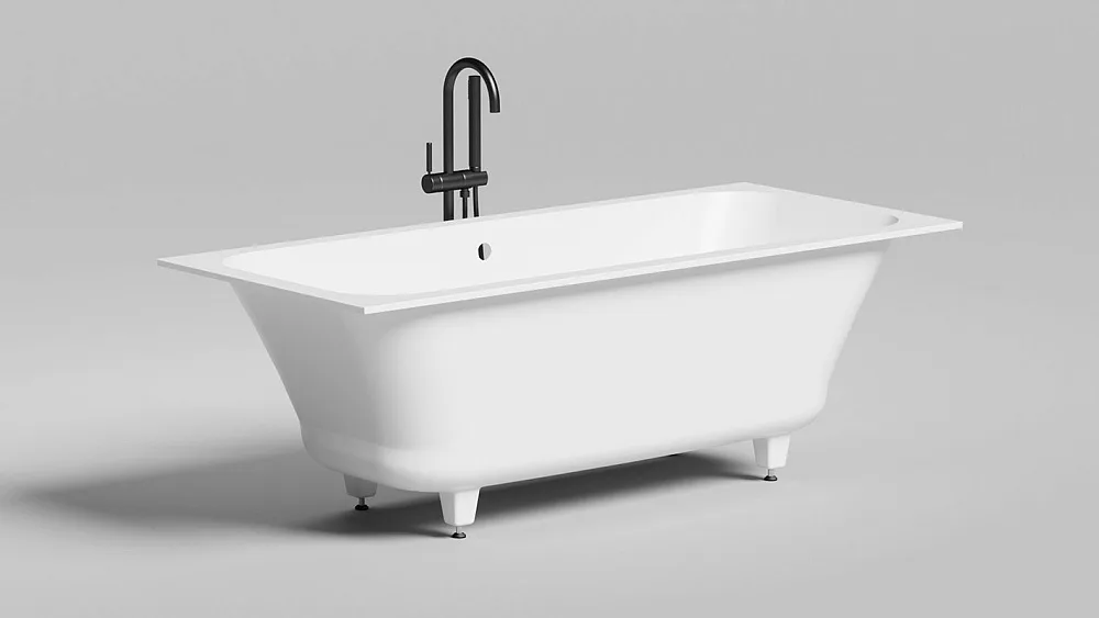 Ванна из искусственного камня Salini Orlanda Axis S-Sense 170x75 см, встраиваемая, матовая белая, на Sancos — официальный сайт