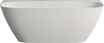 Ванна из искусственного камня Salini Sofia Wall S-Sense 160x80 см, пристенная, белая, овальная, с до