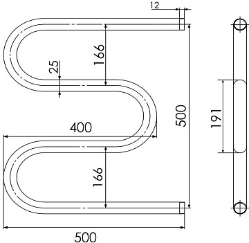 Полотенцесушитель водяной Indigo M MW50-50 3/4