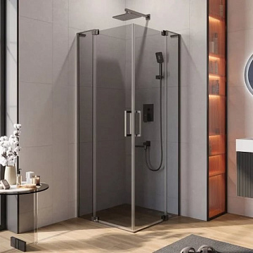 Душевой уголок Cezares Slider A 2 70/80 GRIGIO GM профиль оружейная сталь, стекло серое