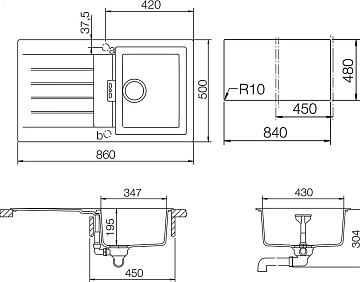Мойка кухонная Schock Signus 45D (D-100) Cristadur поларис