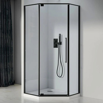 Душевой уголок Black&White Stellar Wind S815 BC 100х100, профиль черный, стекло прозрачное
