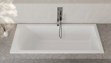 Ванна из искусственного камня Salini Cascata Kit S-Sense 180x80 см, встраиваемая, матовая белая, на 