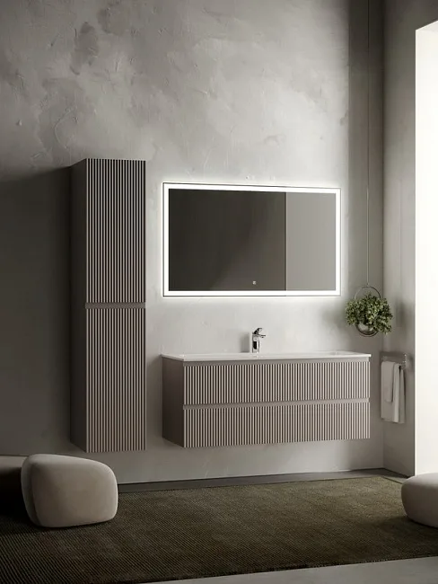 Тумба под раковину Sancos Snob R 120 подвесная Doha soft (пыльная роза), SNR120SM Sancos — Оригинал