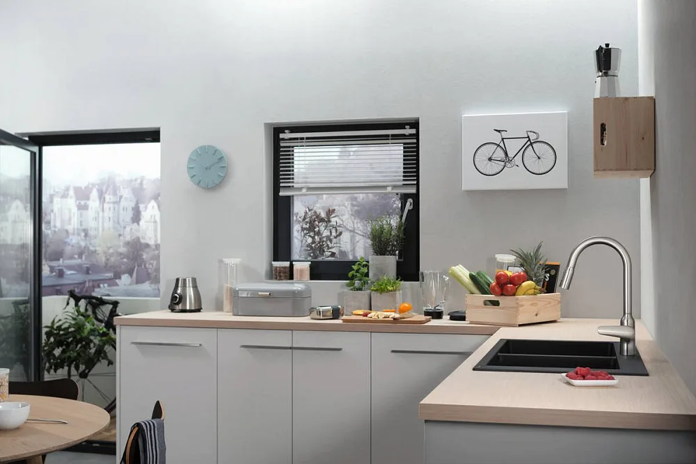 Смеситель для кухни Hansgrohe Focus M42 71800000 хром Sancos — официальный сайт