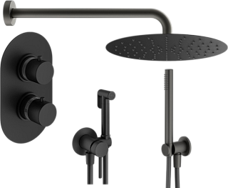 Комплект для ванной Plumberia Selection Ixo KITZXOT18NO С ВНУТРЕННЕЙ ЧАСТЬЮ, черный матовый