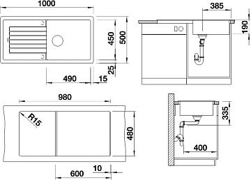 Мойка кухонная Blanco Zia XL 6S 526024 черная