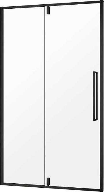 Душевая дверь в нишу AQUAme AQM7108-2-9 90 см, профиль черный матовый, стекло прозрачное