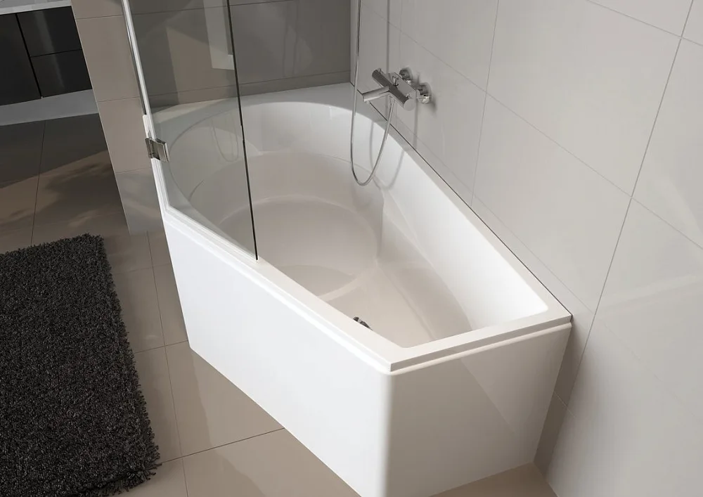 Акриловая ванна Riho Yukon R 160x90 см, угловая, правая, пристенная, белая, пятиугольная, на ножках Sancos — официальный сайт