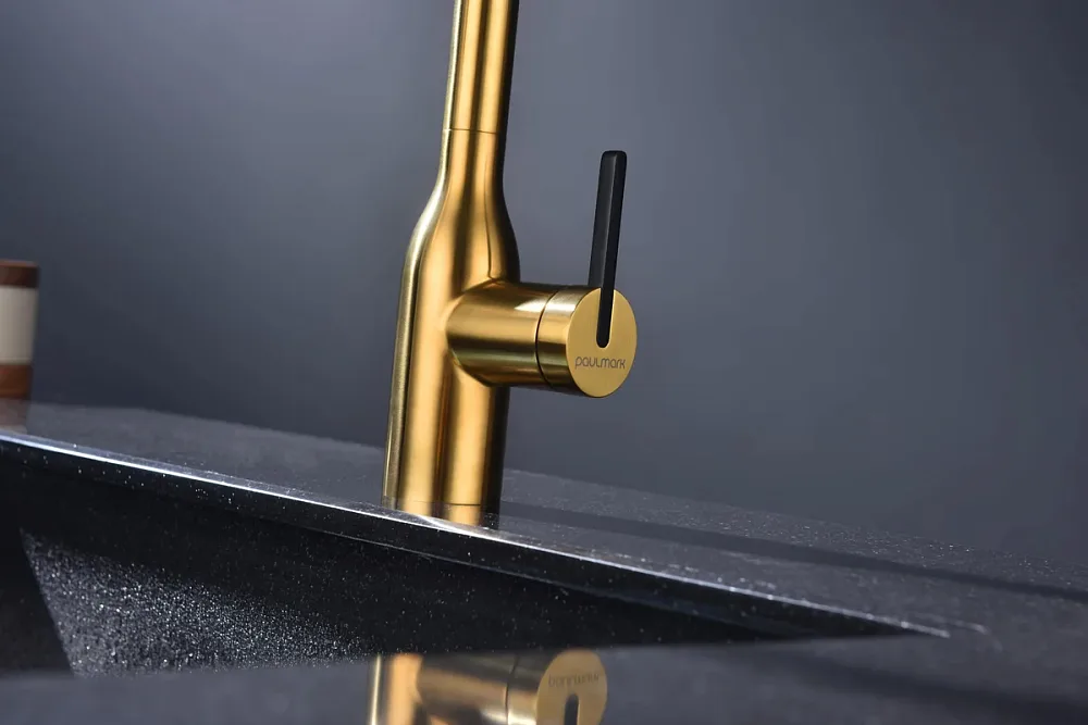 Смеситель для кухни Paulmark Magneto One Ma213188-BG брашированное золото Sancos — официальный сайт