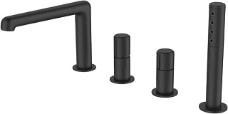 Смеситель на борт ванны BelBagno Uno BVD4-NERO, черный матовый