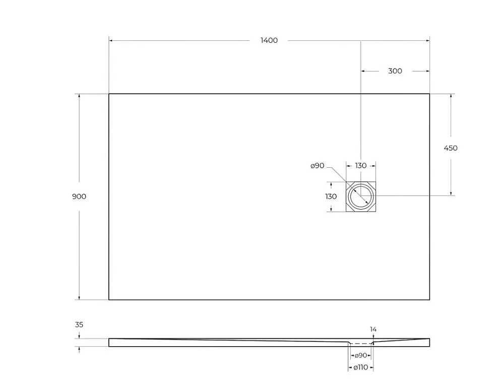 Поддон для душа BelBagno Uno TRAY-MR-UNO-AH-140/90-35-W-NO 140х90, белый, с сифоном Sancos — официальный сайт