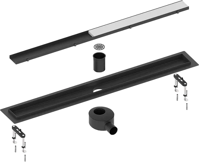Душевой трап (лоток) Timo Drain Systems DS230209/03 900 двусторонняя панель plate под плитку, черный Sancos — Оригинал