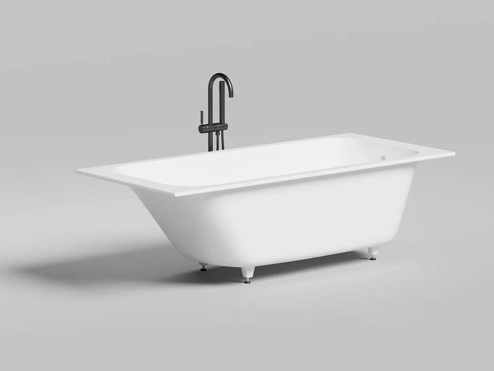 Ванна из искусственного камня Salini Orlanda S-Stone 180x80 см, встраиваемая, матовая белая, на ножк Sancos — официальный сайт
