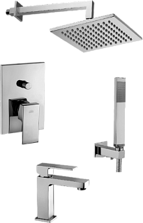 Комплект для ванной Paffoni Elle KITEL015CR071KING С ВНУТРЕННЕЙ ЧАСТЬЮ, верхний душ 30 см, хром