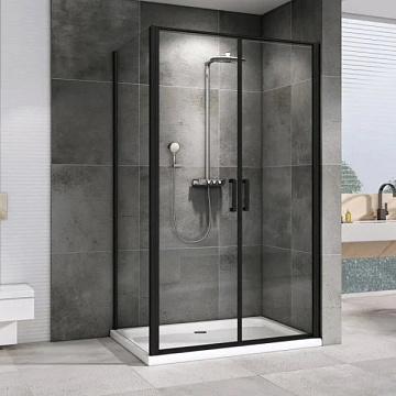 Душевой уголок Abber Sonnenstrand AG04100BC-S70B 100x70, профиль черный, стекло прозрачное