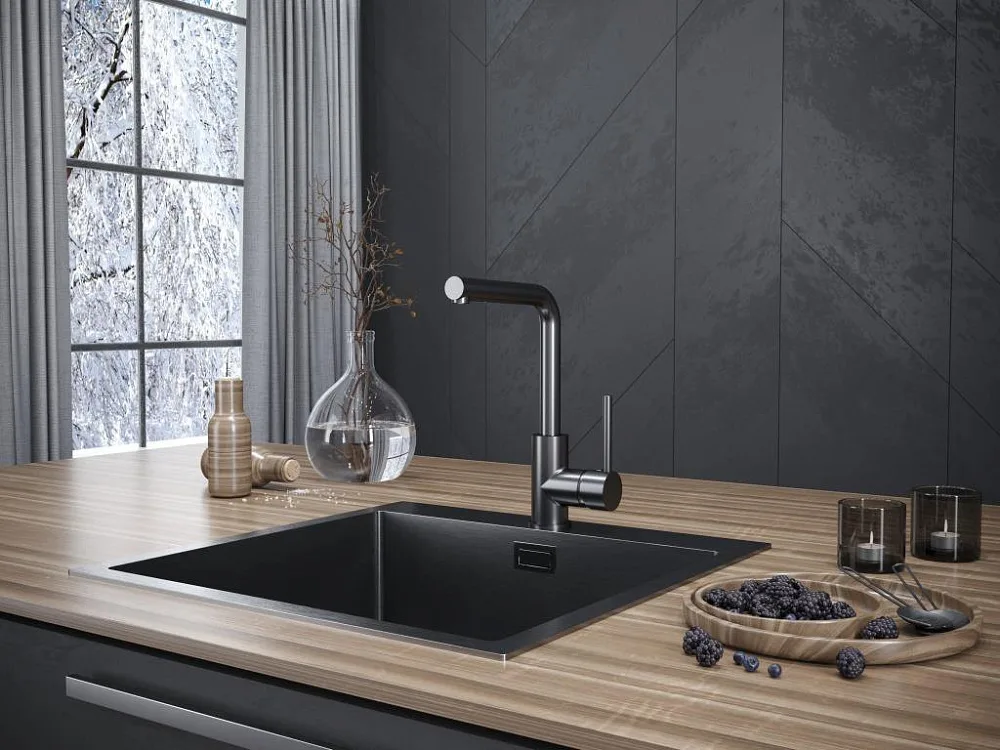 Смеситель для кухни Paulmark Honner Ho212018-GM вороненая сталь Sancos — официальный сайт