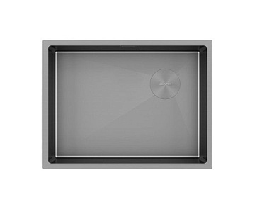 Мойка кухонная Paulmark Next-Skew 58 UNI, PM885844-GM-M, матовая вороненая сталь