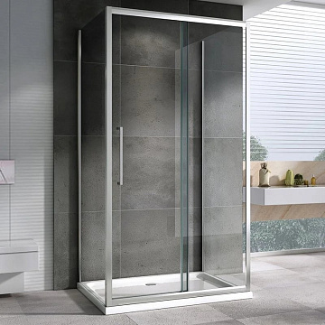 Душевой уголок Abber Schwarzer Diamant AG30120H-S85-S85 120х85, профиль хром, стекло прозрачное