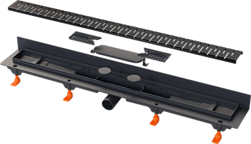 Душевой трап (лоток) MCH Chudej Medium CH750MC 75 см, матовый черный