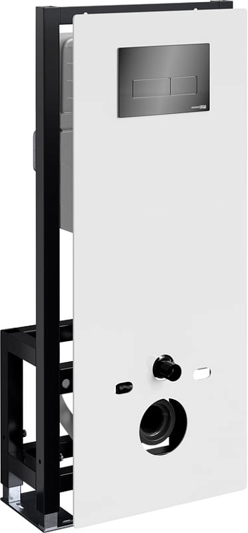 Система инсталляции для унитазов Wasserkraft Glan 66TLT.010.ME.WH.PB03, с кнопкой смыва черной