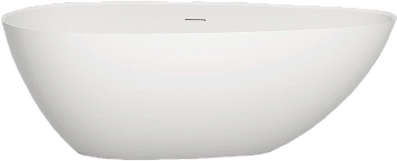 Ванна из искусственного камня Salini Paola In S-Stone 160x75 см, отдельностоящая, матовая белая, ова