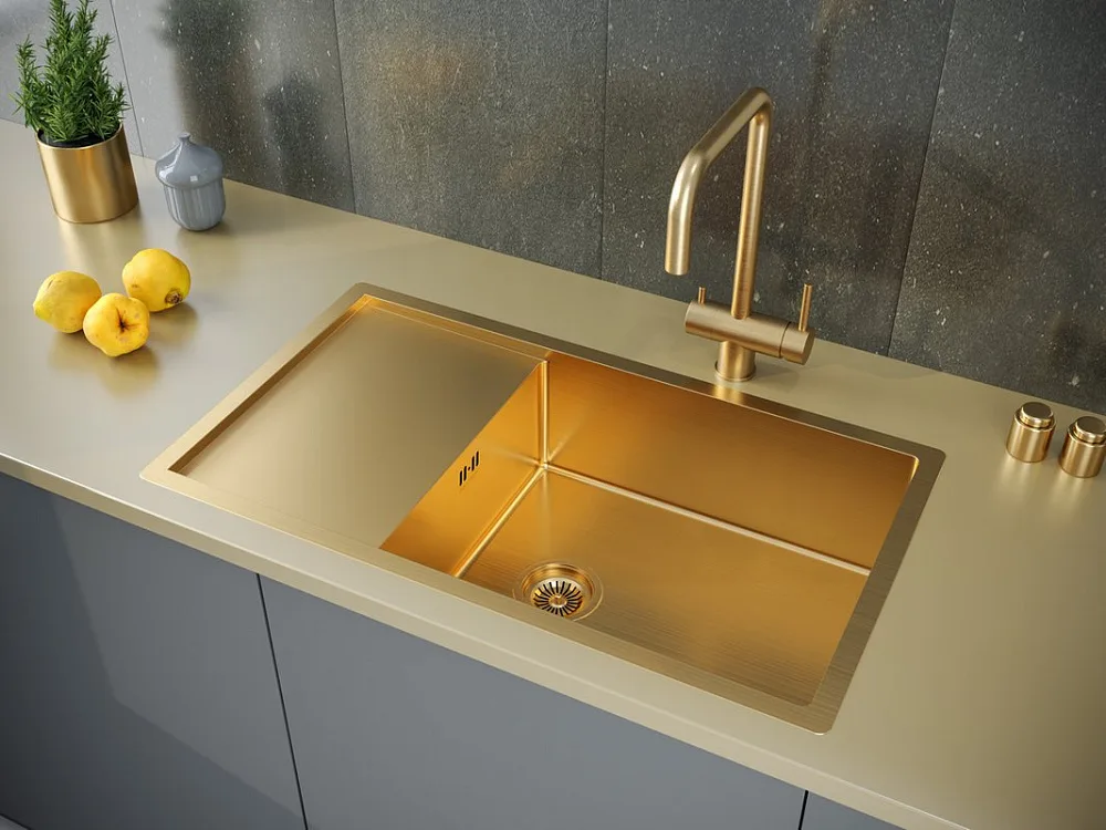 Смеситель для кухни Paulmark Wetter We213030-BG брашированное золото Sancos — официальный сайт