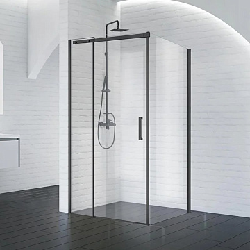 Душевой уголок BelBagno Acqua -AH-1-120/90-C-NERO профиль черный матовый