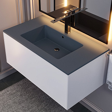 Мебельная раковина Uperwood Parma Quartz 291003010 85 см, матовая серая, бетон