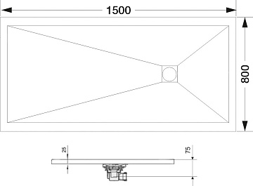 Поддон для душа RGW Stone Tray ST-158W 80х150