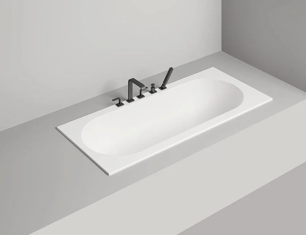 Ванна из искусственного камня Salini Ornella S-Sense 180x80 см, встраиваемая, матовая белая, на ножк Sancos — официальный сайт