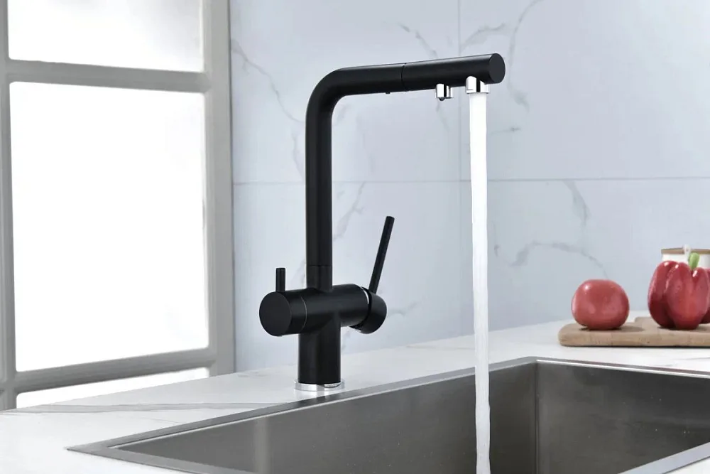 Смеситель для кухни Paulmark Serpentine Se213222-AN, антрацит Sancos — официальный сайт