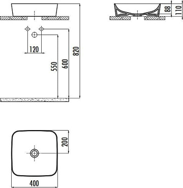 Накладная раковина Creavit Ultra UL040-00CM00E-0000 капучино