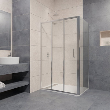 Душевой уголок RGW Passage PA-13+100 см (149-151)x100x195 профиль хром, стекло прозрачное