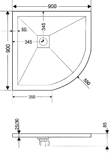 Поддон для душа RGW Stone Tray ST-0100Tr 90х90, терракот