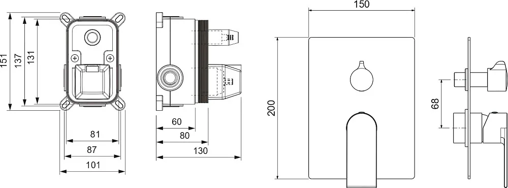 Встраиваемый смеситель AQUATEK Лира AQ1446CR С ВНУТРЕННЕЙ ЧАСТЬЮ, хром Sancos — официальный сайт
