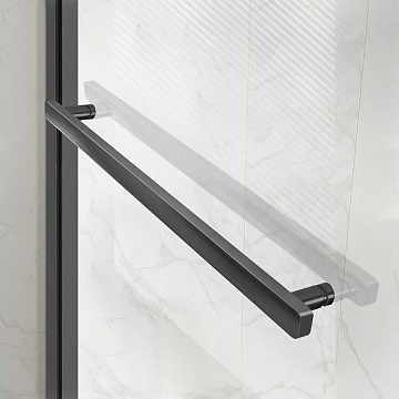 Душевой уголок Vincea Slim Soft VSR-1SS8014CLGM 140х80, профиль вороненая сталь, стекло прозрачное