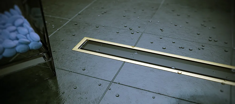 Душевой трап (лоток) Pestan Confluo Premium Gold Black Glass Line Confluo Premium Gold Black Glass L Sancos — официальный сайт