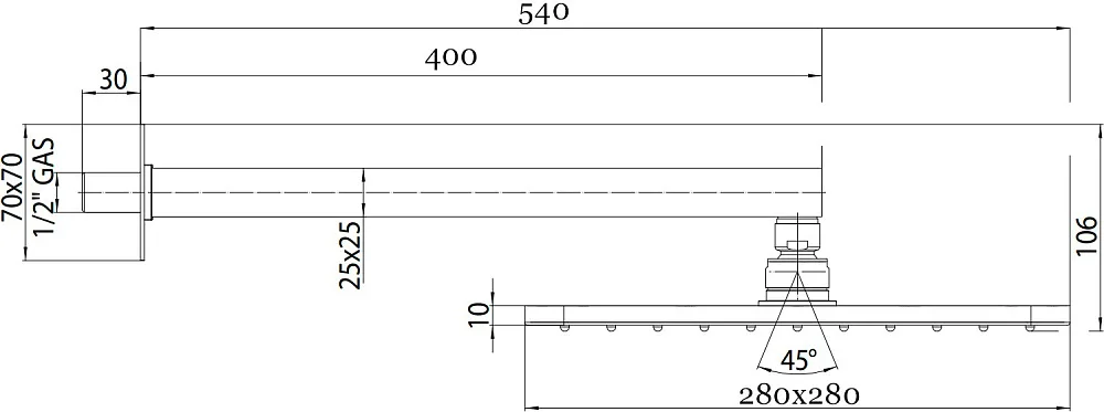 Верхний душ Bossini Cosmo H69598I.030 хром Sancos — официальный сайт